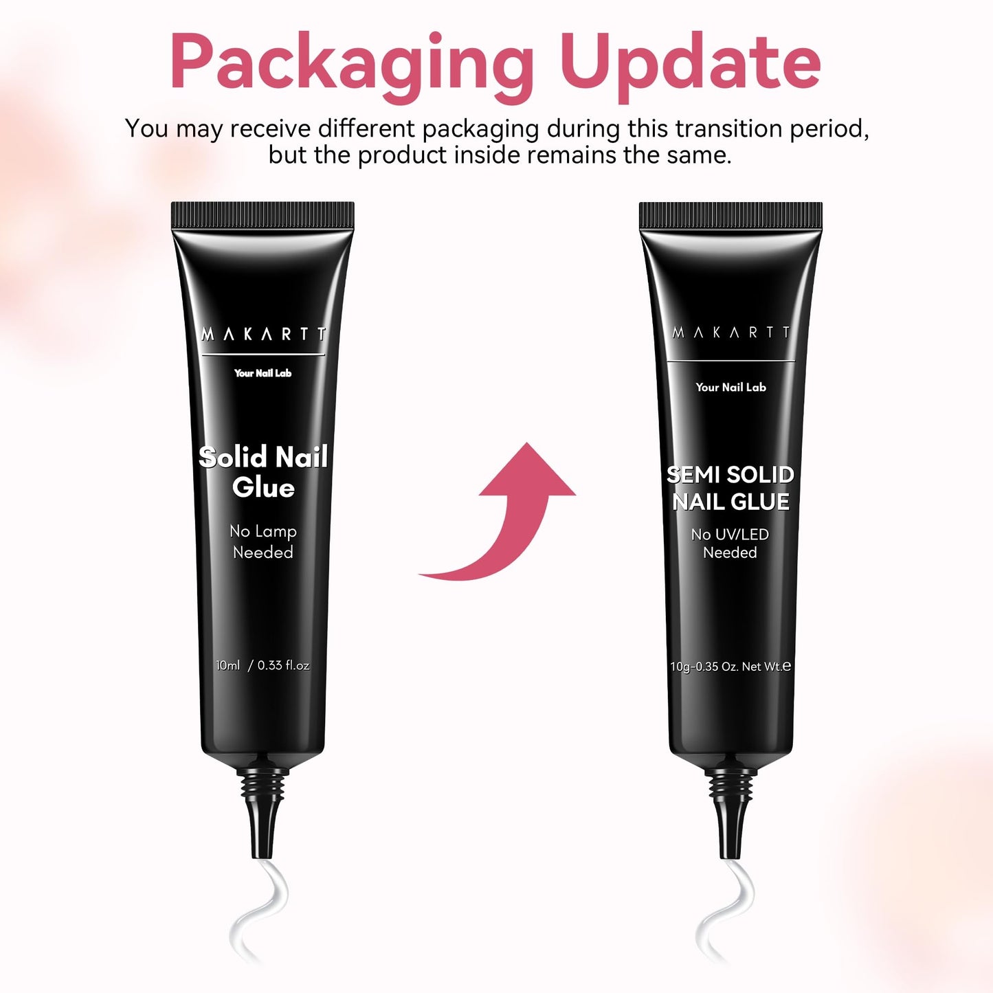 Makartt Press On Nail Glue: No UV Lamp Needed, 20s Air Dry Adjustable for Beginners, Strong Hold, Semi-Solid Precise Control, Easy for Press-On Users At-Home DIY, Hema-Free for Sensitive Nails 10ml*2
