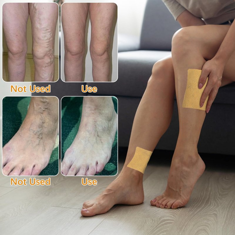 Turmeric Varicose Vein Patch - 48 PCS Natural Relief Treatment for Legs | Spider Vein Support