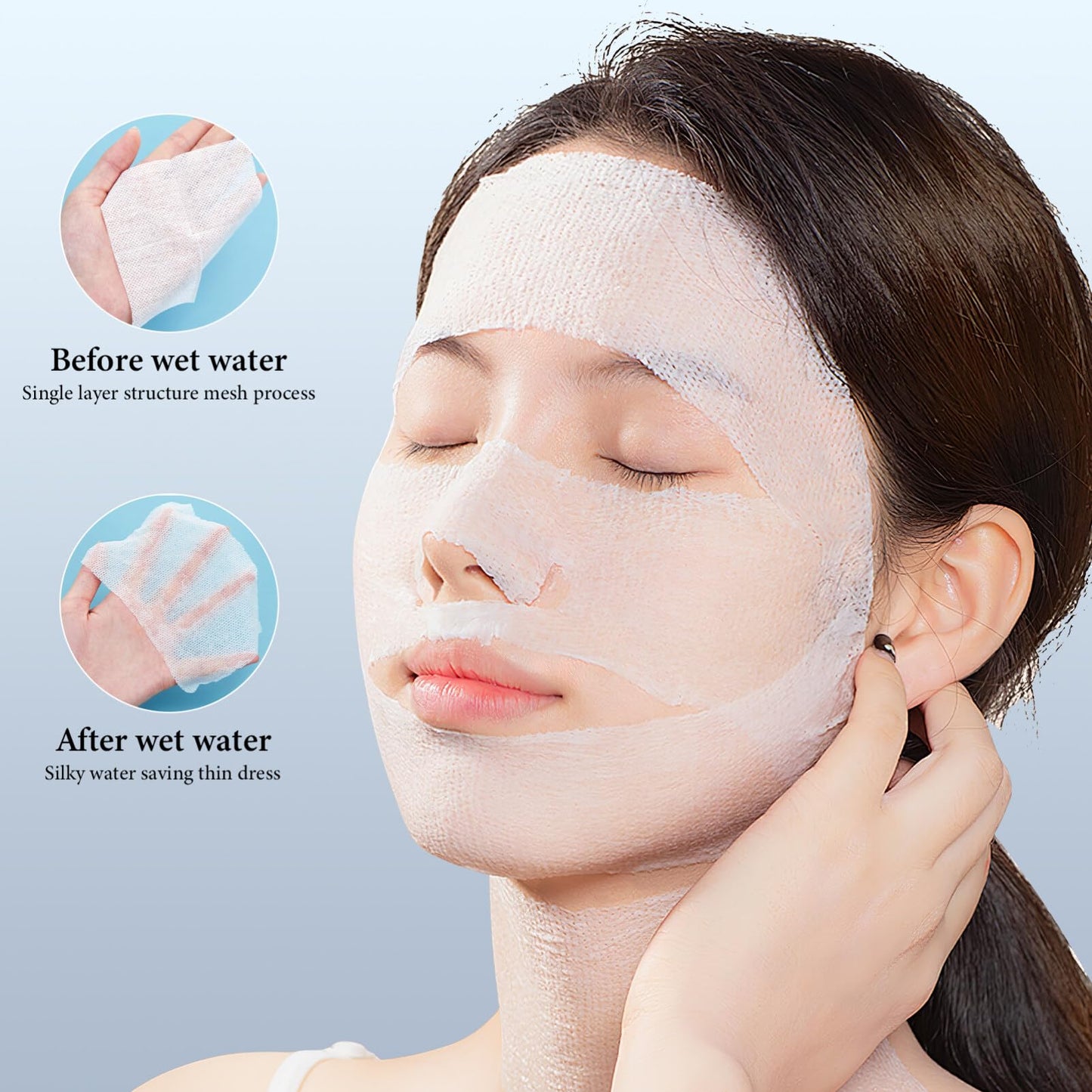 TOPPERFUN 400Pcs Cotton Pads for Face, 4.2x3.9in Thin Facial 100% Cotton Wipes, Stretchable Dry Toner Pads Soft Wipes for Toner, Makeup Remover, and Masks, Extra Soft Makeup DIY Mask for Women