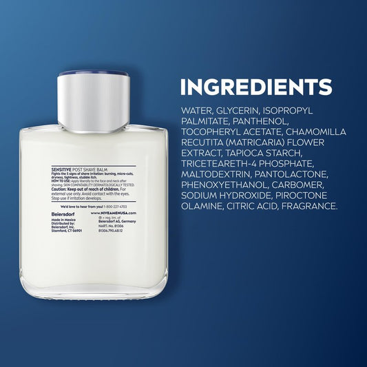 NIVEA MEN Real Madrid Limited Edition Design Sensitive Post Shave Balm, with VitaminPro Complex, Alcohol Free After Shave Balm for Men, 3.3 Fl Oz Bottle