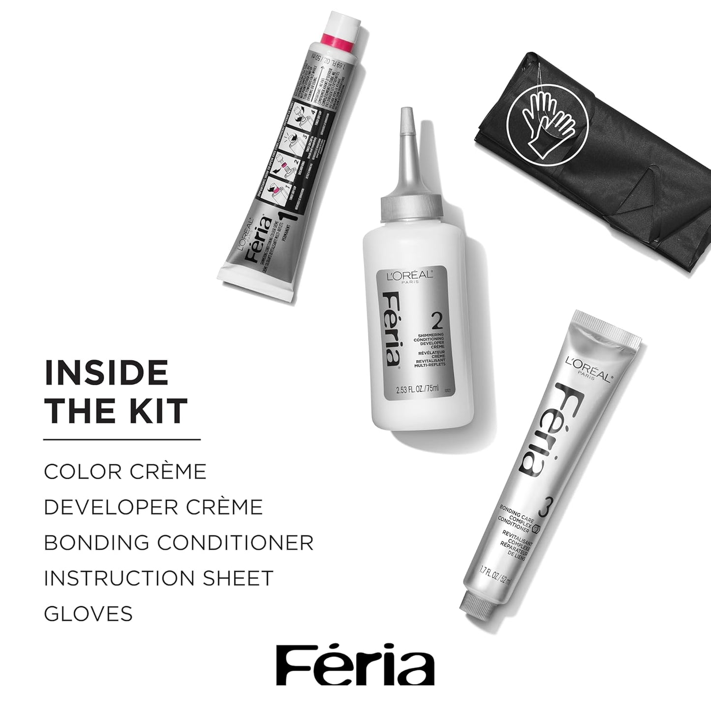 L'Oreal Paris Feria Smokey Silver Permanent Hair Color - Multi-Faceted Shimmering Dye Kit