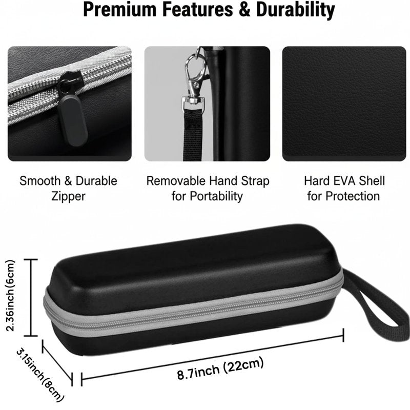 ZyCooom Toothbrush Travel Case for Oral-B Pro & iO & Smart Series, Sonicare ProtectiveClean, AquaSonic, Hard EVA Protective Storage Case with Detachable Hand Strap-Black