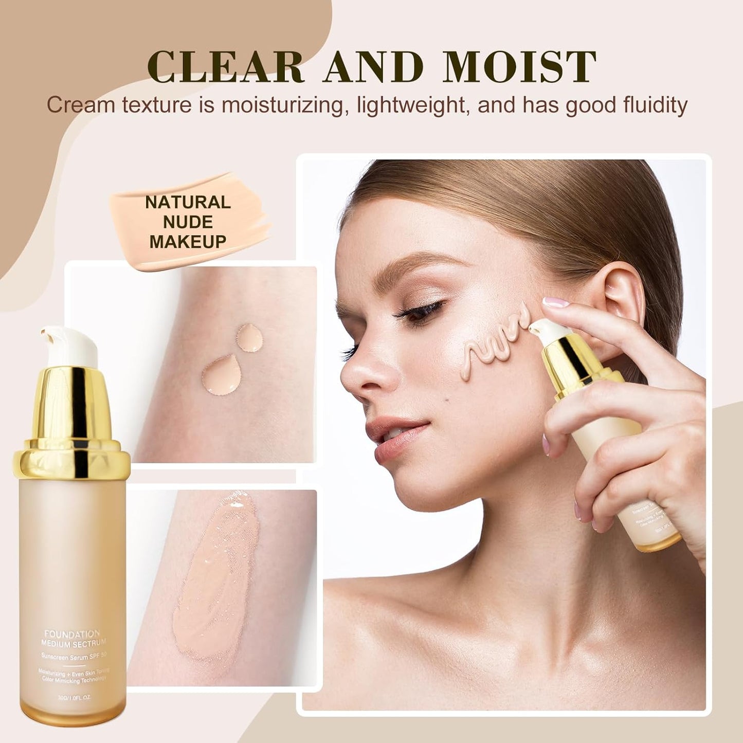 Ultrablend 4 In 1 Foundation - Skin-Matching Liquid Makeup with SPF 50 | Waterproof Formula