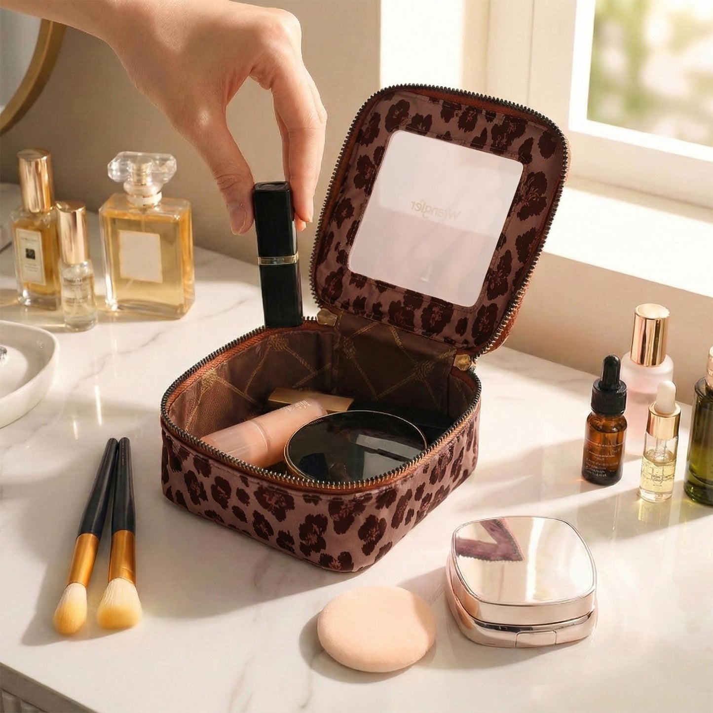 Montana West X Wrangler Clear Makeup Bag Travel Cosmetic Bag Portable Make Up Toiletry Organizer for Women