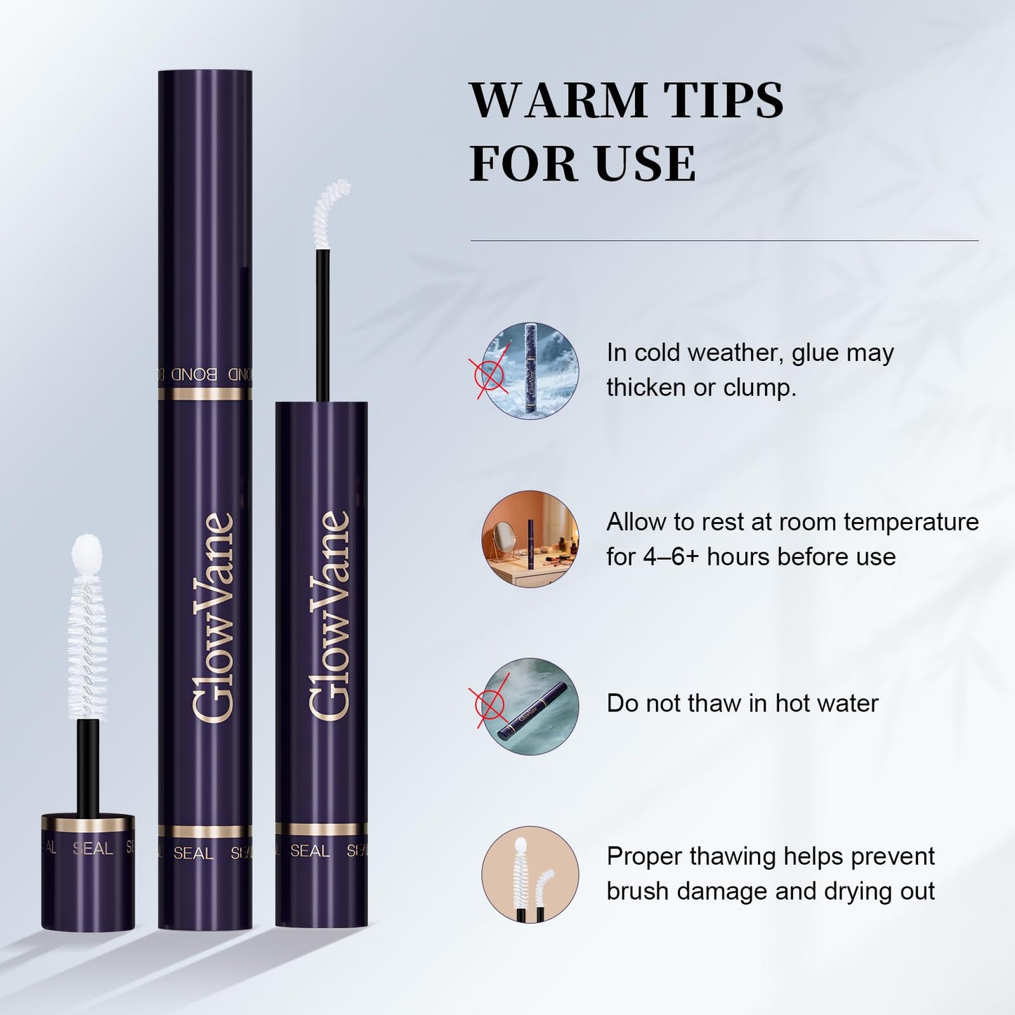 GlowVane White Lash Bond and Seal Waterproof Lash Glue for Eyelash Clusters 2-in-1 Lash Cluster Glue Strong Hold Eyelash Cluster Glue Latex-Free Eyelash Glue Long Lasting Beginner Friendly (5ml+5ml)