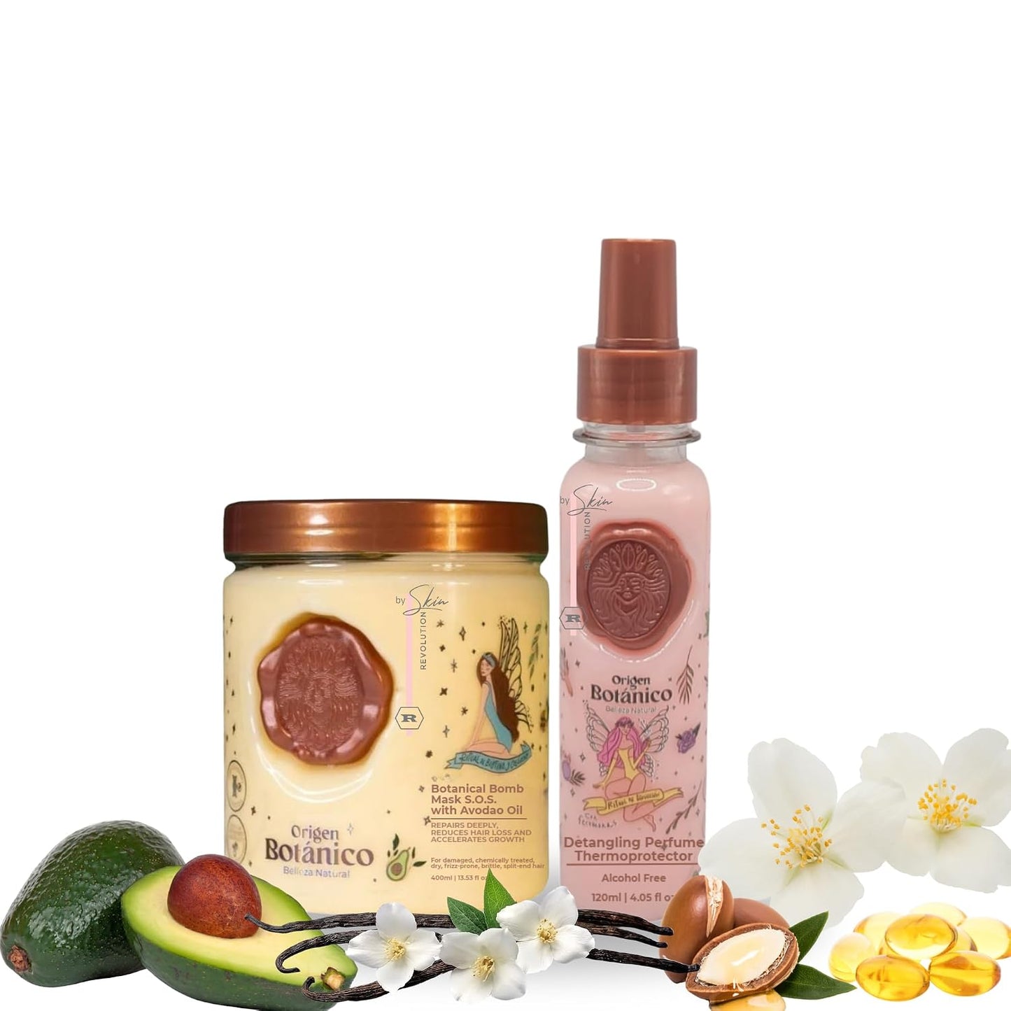 Organic Keratin Treatment for Straightening & Repairing Hair - All-Natural, Vegan Formula | 2-Piece Kit