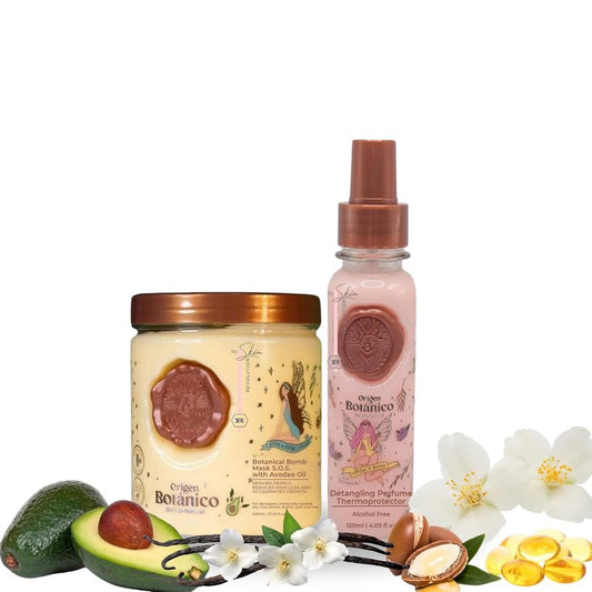 Organic Keratin Hair Treatment - Straighten, Repair & Relax | All-Natural Vegan Ingredients | 2-Piece Kit