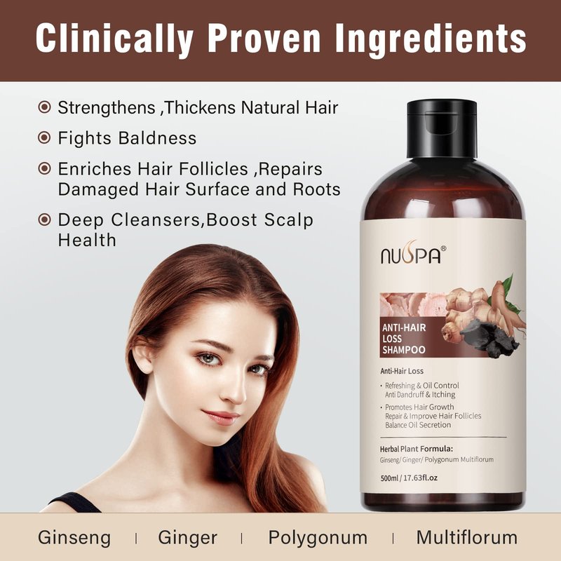 Anti Hair Loss Hair Serum, Repairing Hair Scalp with Herbal Extracts,Scalp Massage Serum Water Base with Ginseng,Ginger,Polygonum Multiflorum for Men and Women,Daily Use