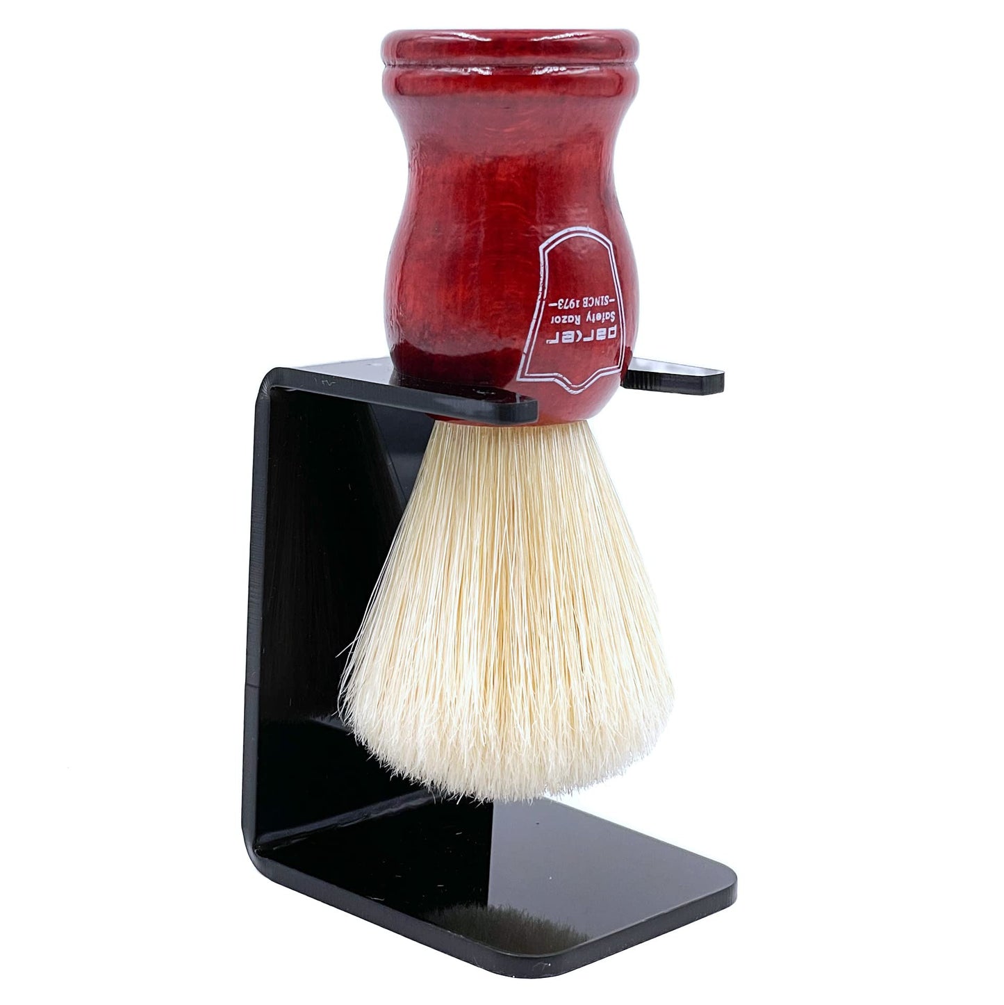 Parker Safety Razor Deluxe 100% Boar Bristle Shaving Brush with Rosewood Handle & Brush Stand – Handmade Exfoliating Brush for Traditional Wet Shaving