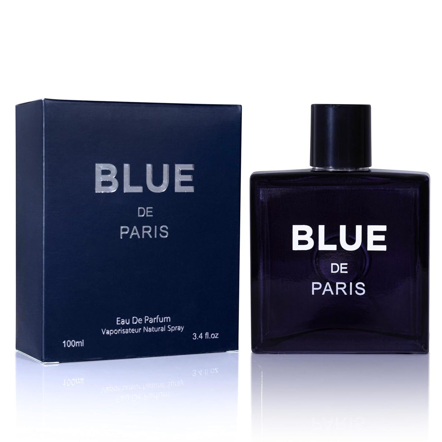 NovoGlow Blue De Paris Men's Perfume - Refreshing Woody Floral Fruity Scent | 3.4 Fl. Oz. (100ml)