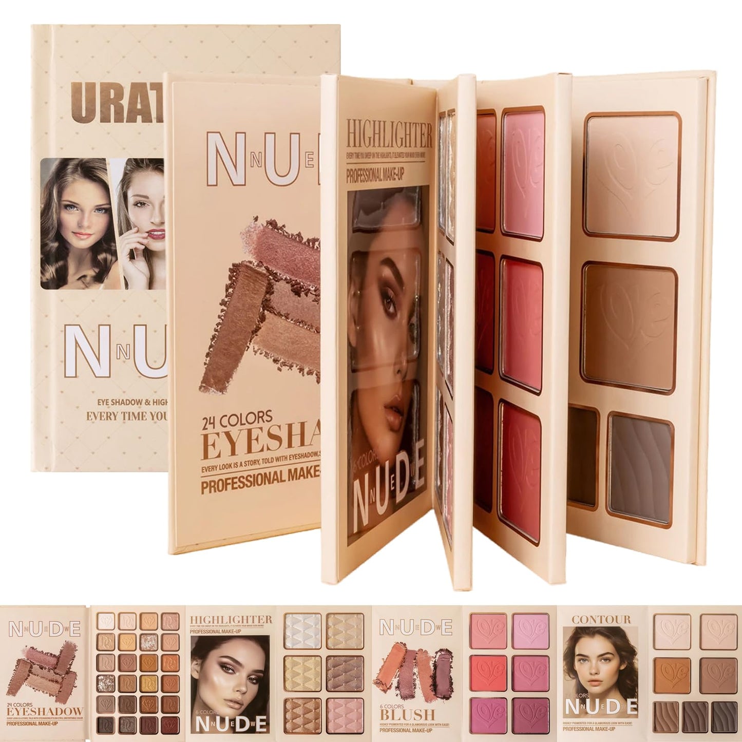 Joyeee All in One Makeup Kit, Full Starter Makeup Kit for Women Beginners - 24 Eyeshadow, 6 Blusher, 7 Concealer, 6 Highlighter, Lasting Cosmetics Gift Set