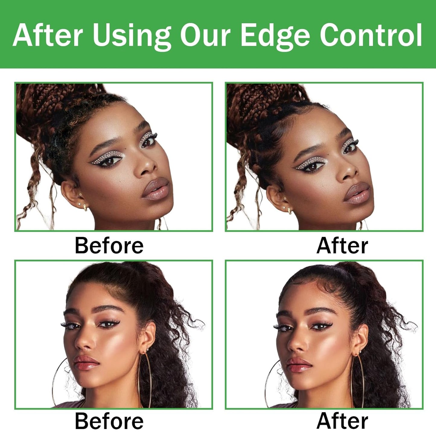 Edge Control Wax for Women - Strong Hold Non-Greasy Smoother Gel | 8.8 OZ Sweet Melon