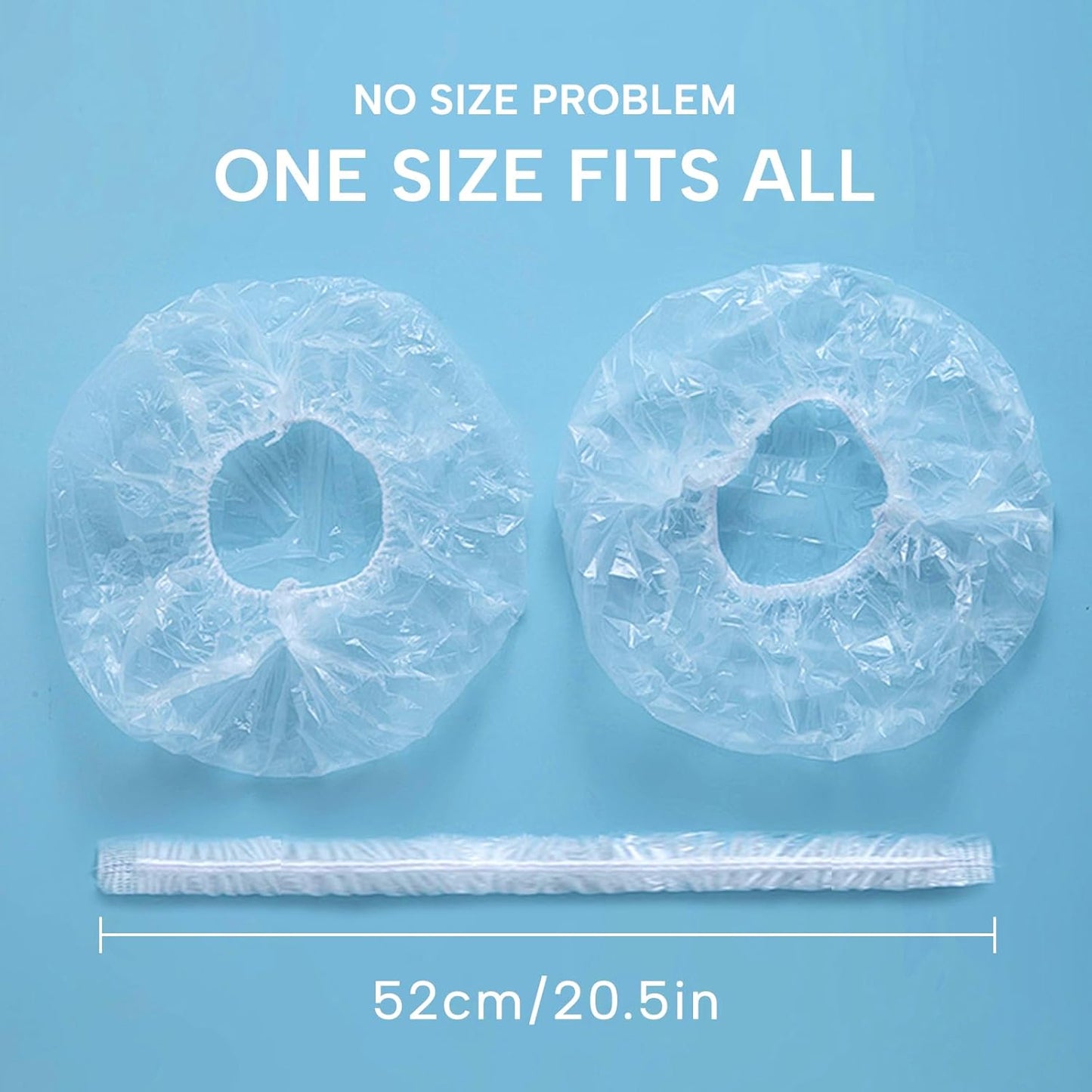 30PCS Disposable Shower Caps - Large Thick Waterproof Hair Covers for Women | 20.5" Clear Spa & Travel Use