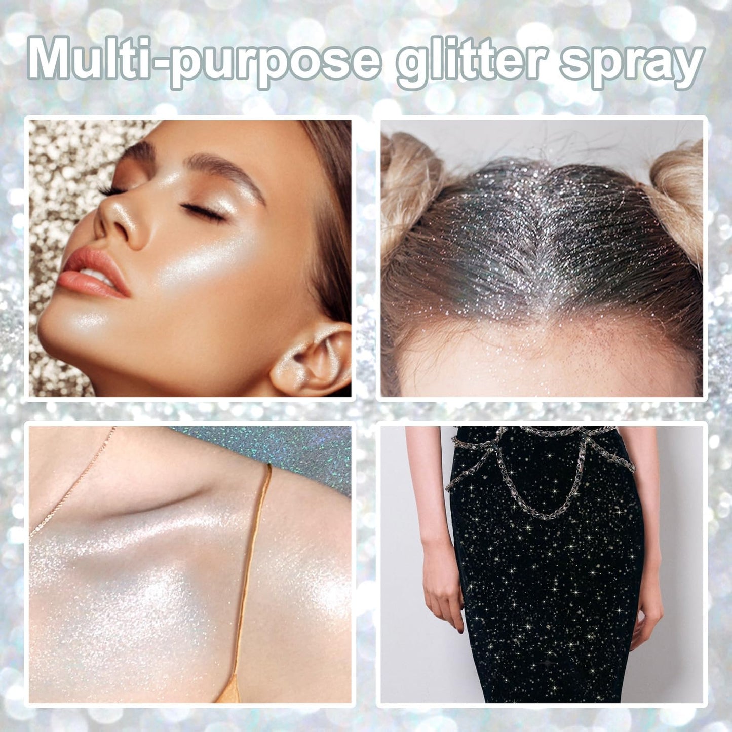 Hair Glitter Spray - Extra Fine Body & Face Shimmer Powder for Festivals | 1PC Silver