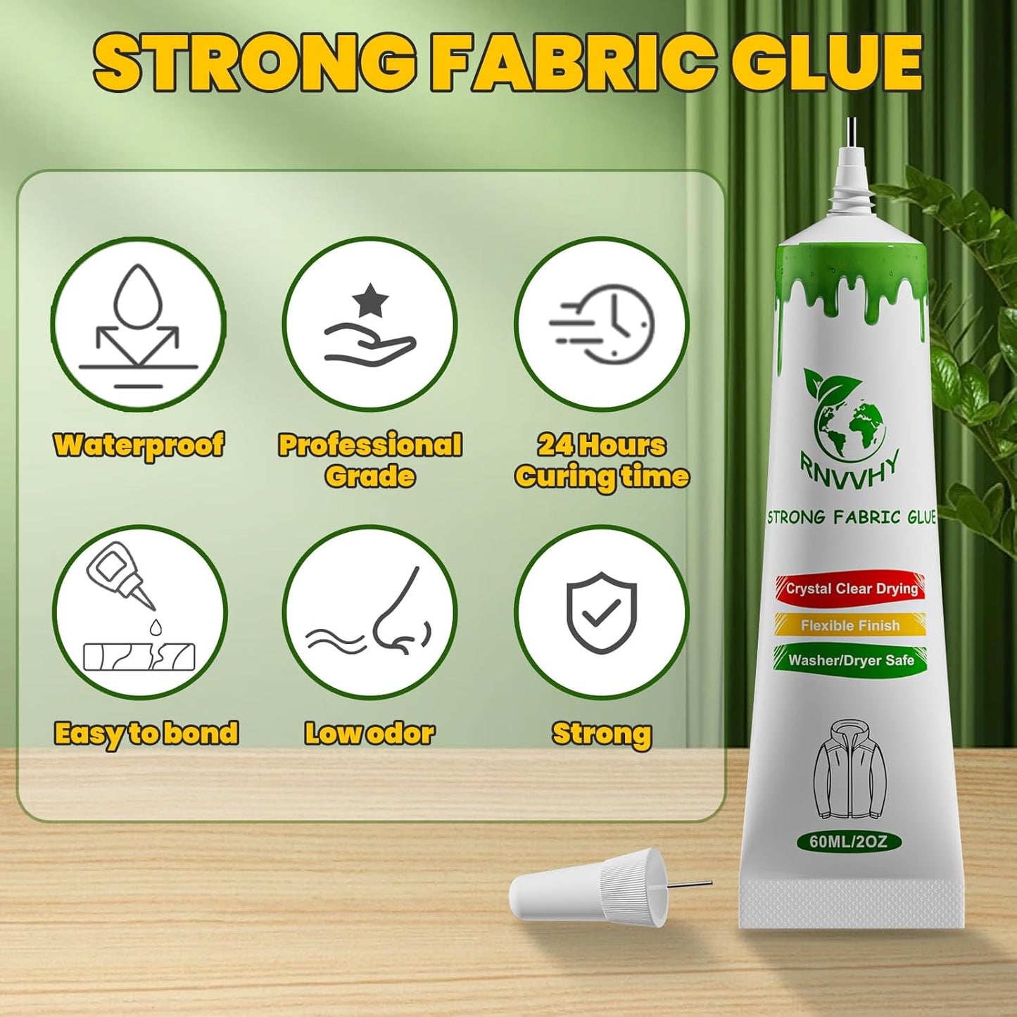 Permanent Fabric Glue - Super Strong Clear Adhesive for Clothing, Patches, Leather & More | 60ml
