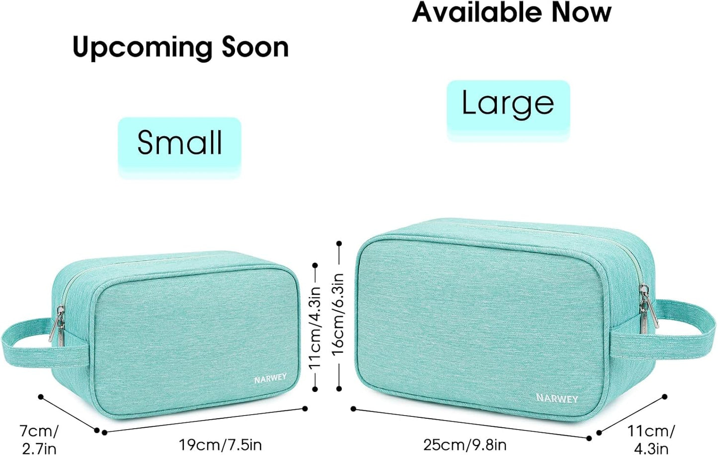 Travel Toiletry Bag for Women - Mint Green Dopp Kit Organizer for Cosmetics & Toiletries