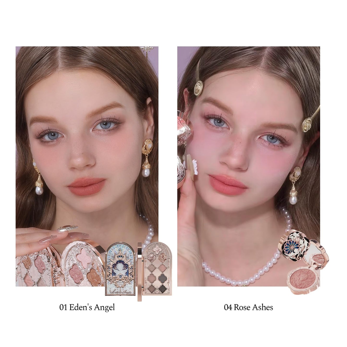 Flower Knows Cherub Bloom 11-Piece Makeup Gift Box Set,Includes Makeup Palette,Lipstick,Blush,Highlighter,Lip Gloss,Hand Mirror,Bag Charm,Brush,Box,Perfect Anniversary Valentine Birthday Make Up Gift