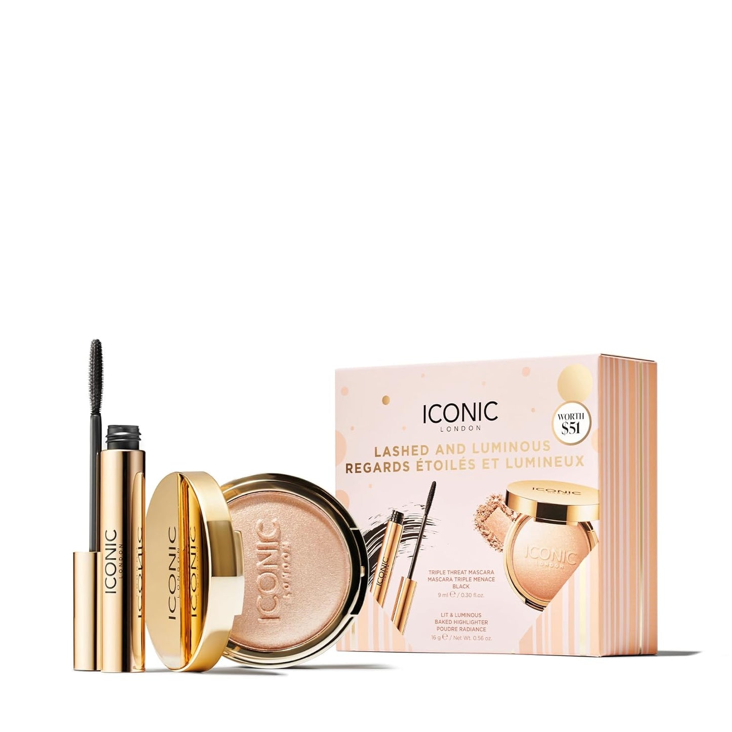 ICONIC LONDON Makeup Set - Natural Glow & Radiant Highlight | Travel-Friendly, Vegan & Cruelty-Free