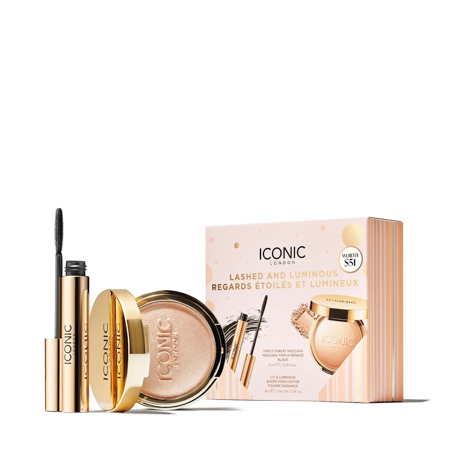 ICONIC LONDON Makeup Set - Natural Glow & Radiant Highlight | Travel-Friendly, Vegan Formula
