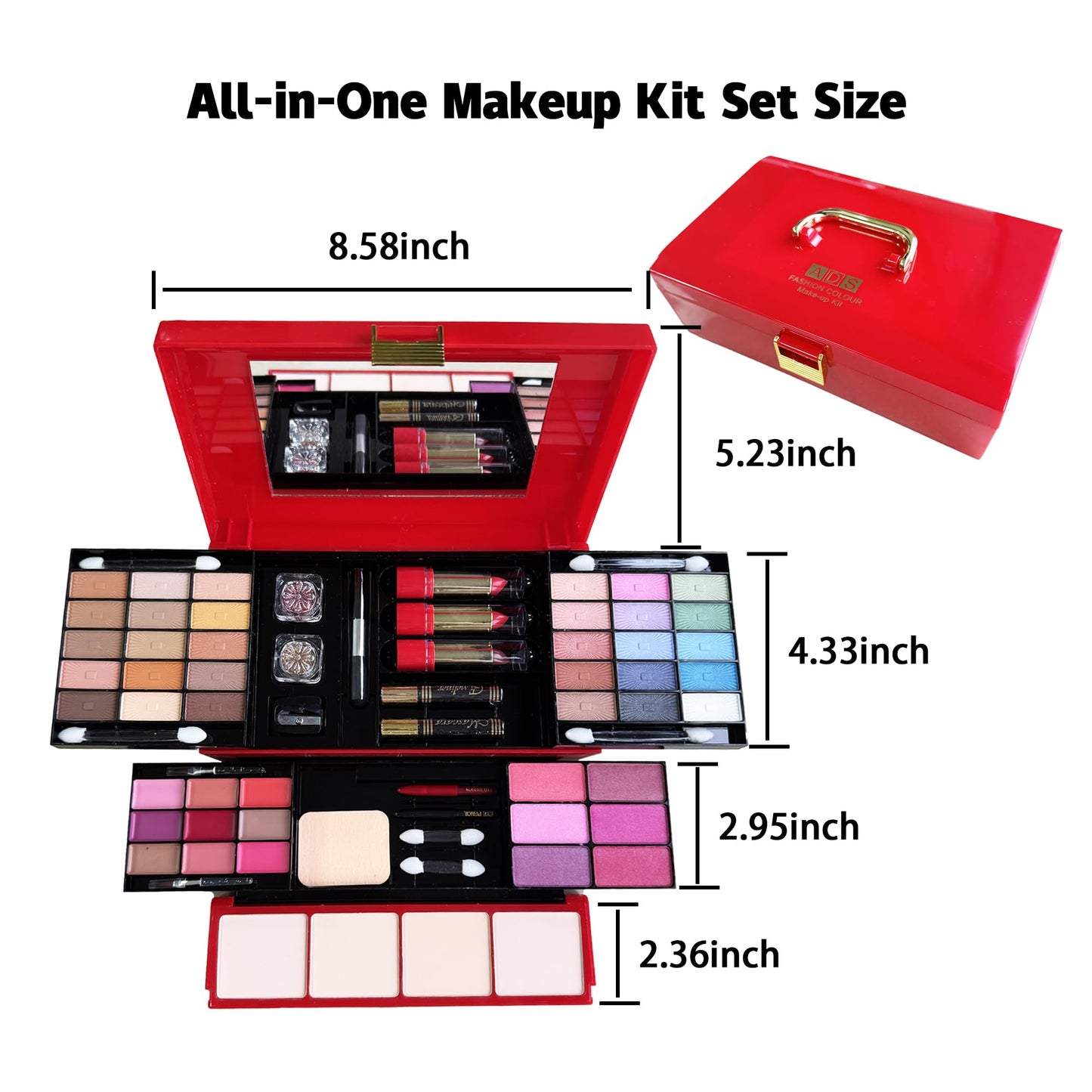 58 Colors Professional Makeup Kit for Women Girls All in One Full Make up Gift Set with Eyeshadow Palette, Blush, Lipstick, Eyeliner, Highlighter, Mascara, Mirror,Makeup Gift for Women Teens Beginners