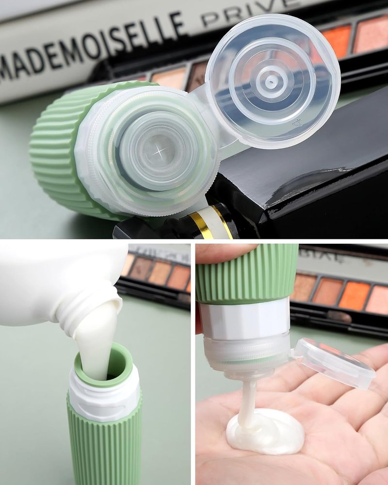 Travel Bottles 8 Pack - TSA Approved 3 oz Leak Proof Silicone Containers | Clear Bag Included