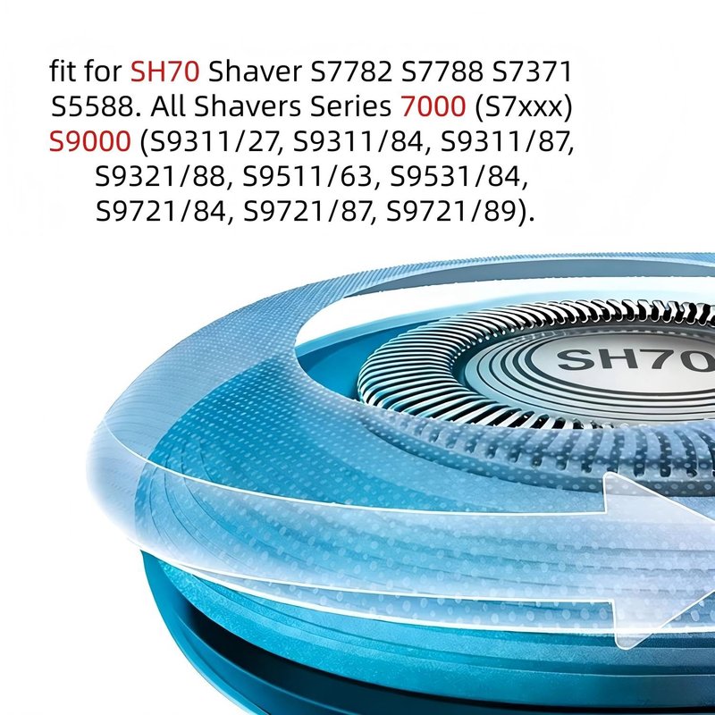 SH70/90 Replacement Heads for Philips Norelco S7000 Series, Compatible with S7370 S7371 S7720 S7710 S7530, Fits All Series 7000 (S7xxx) & Series 9000 (S9xxx) Shavers