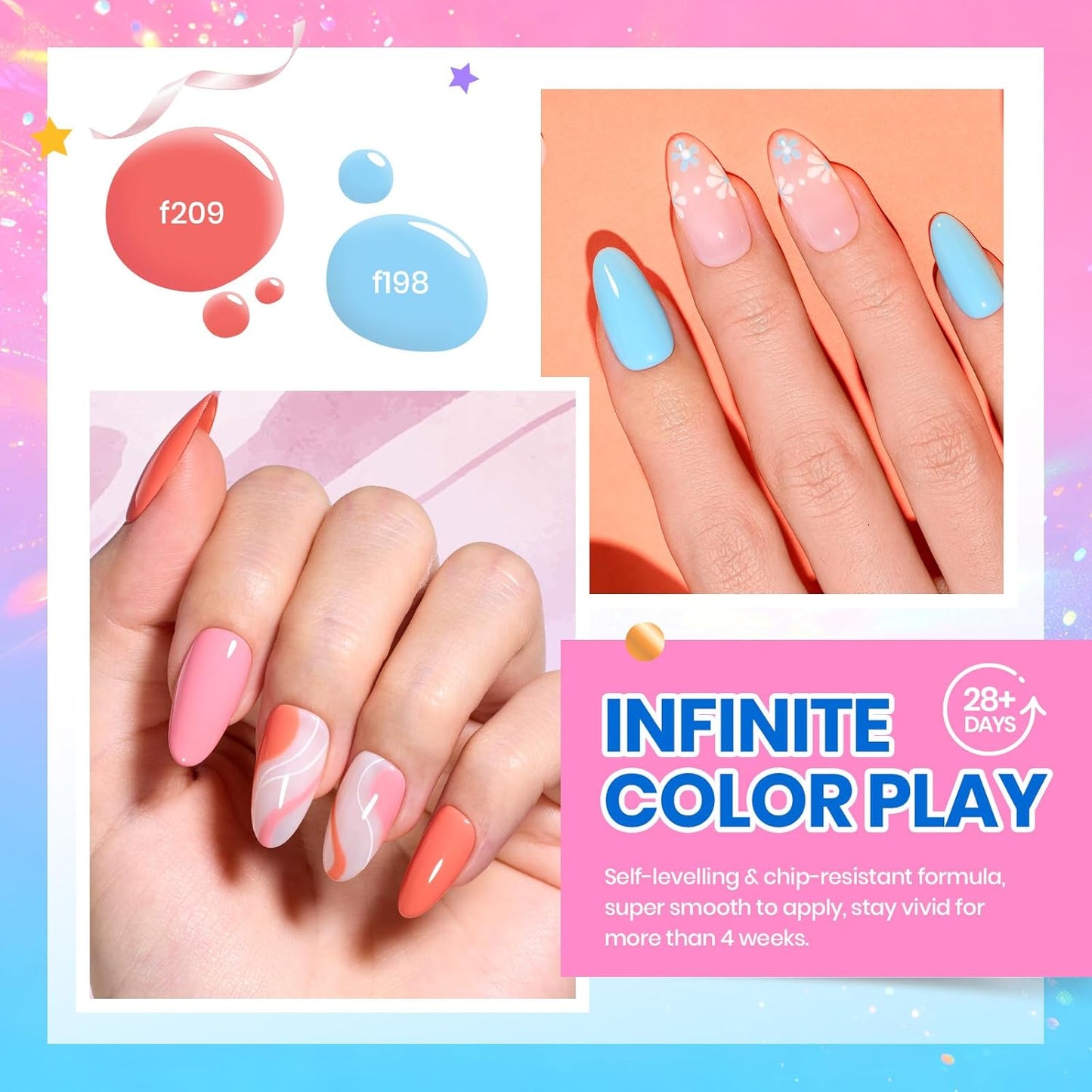 Beetles Gel Nail Polish Set - 23-Piece Summer Colors Collection | UV Gel Polish in Pink, Green, Blue with Base & Top Coat