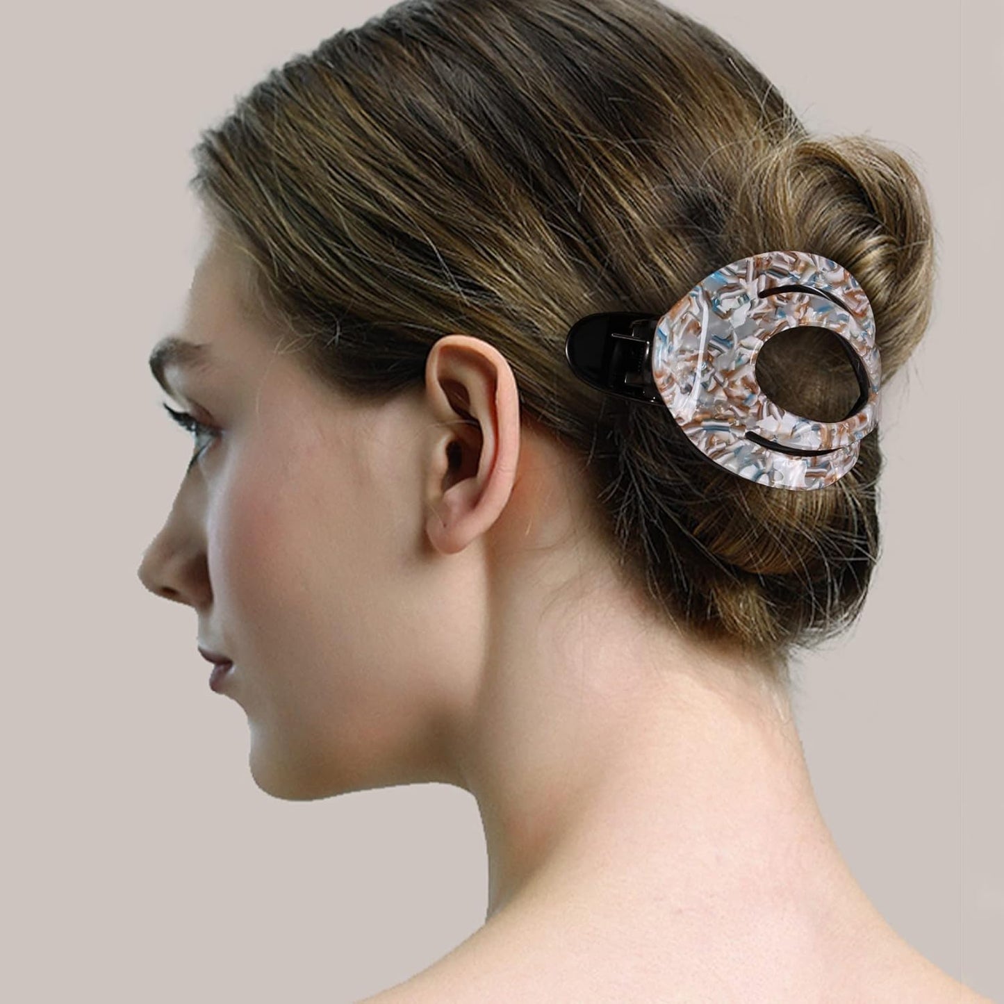 French Hair Clips - Curved Claw Clips for Women - Strong Hold No Slip Grip | Multicolor, 3 Count (3.95 x 2.36 Inch)
