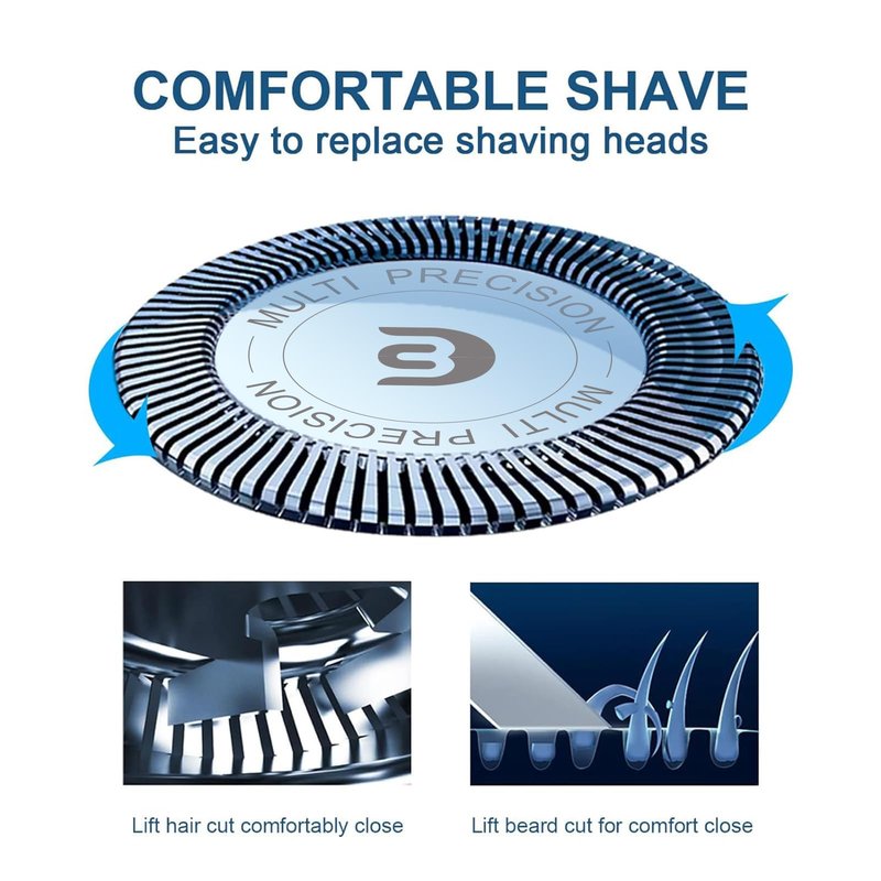 SH30 Replacement Heads Compatible with Philips Norelco Series 3000, 2000, 1000 Shavers, Fit S1560 Shaver, 6-Pack