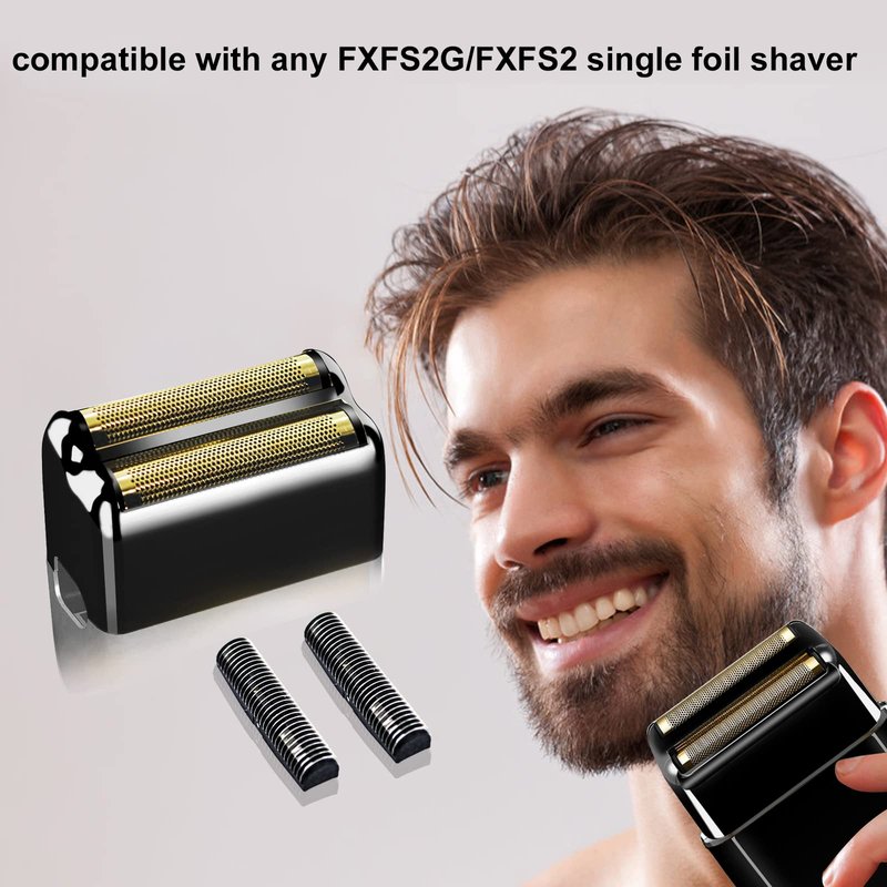 2 pack Professional Replacement Foil and Cutters for BaBylissPRO Barberology Double Foil Shaver, Compatible with BaBylissPRO Barberology FXFS2 Shaver，Black