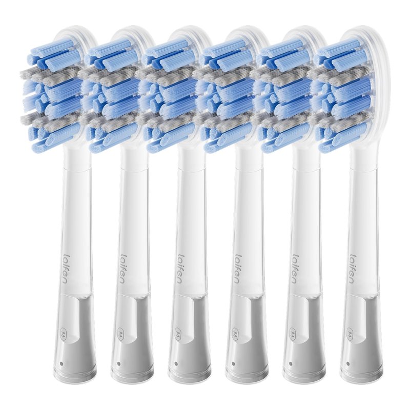 Laifen Pro Cushioned Toothbrush Heads, 6 Count Replacement Toothbrush Headss for Adults, Compatible with Laifen Wave Pro/Wave/Wave Special (Pro Whitening)