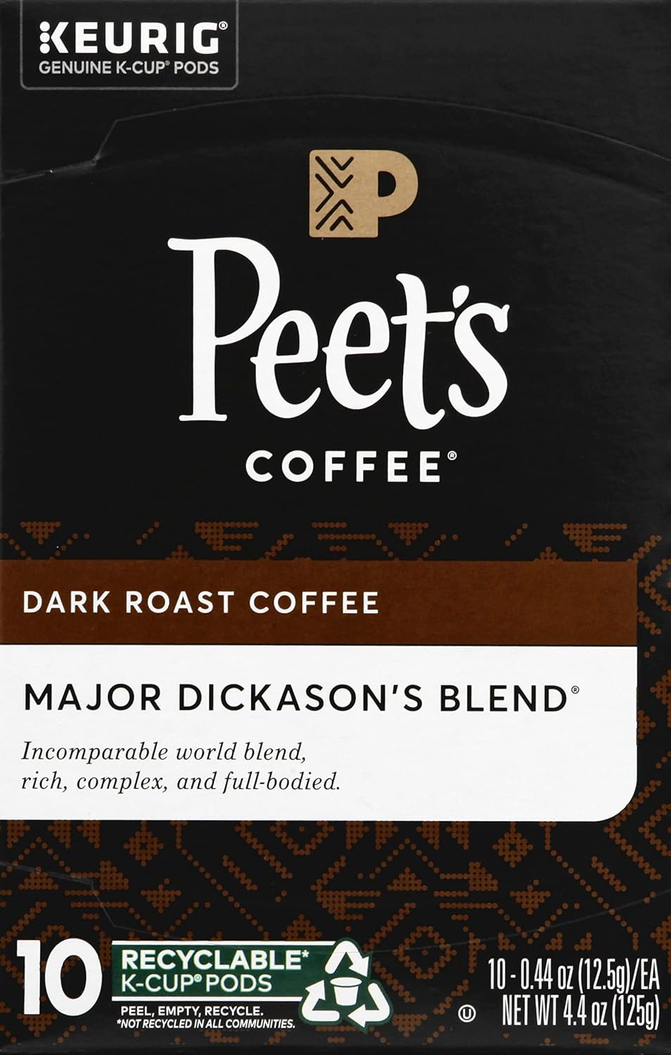 Peet's Coffee Dark Roast K-Cup Pods - Major Dickason's Blend | 75 Count 100% Arabica Coffee