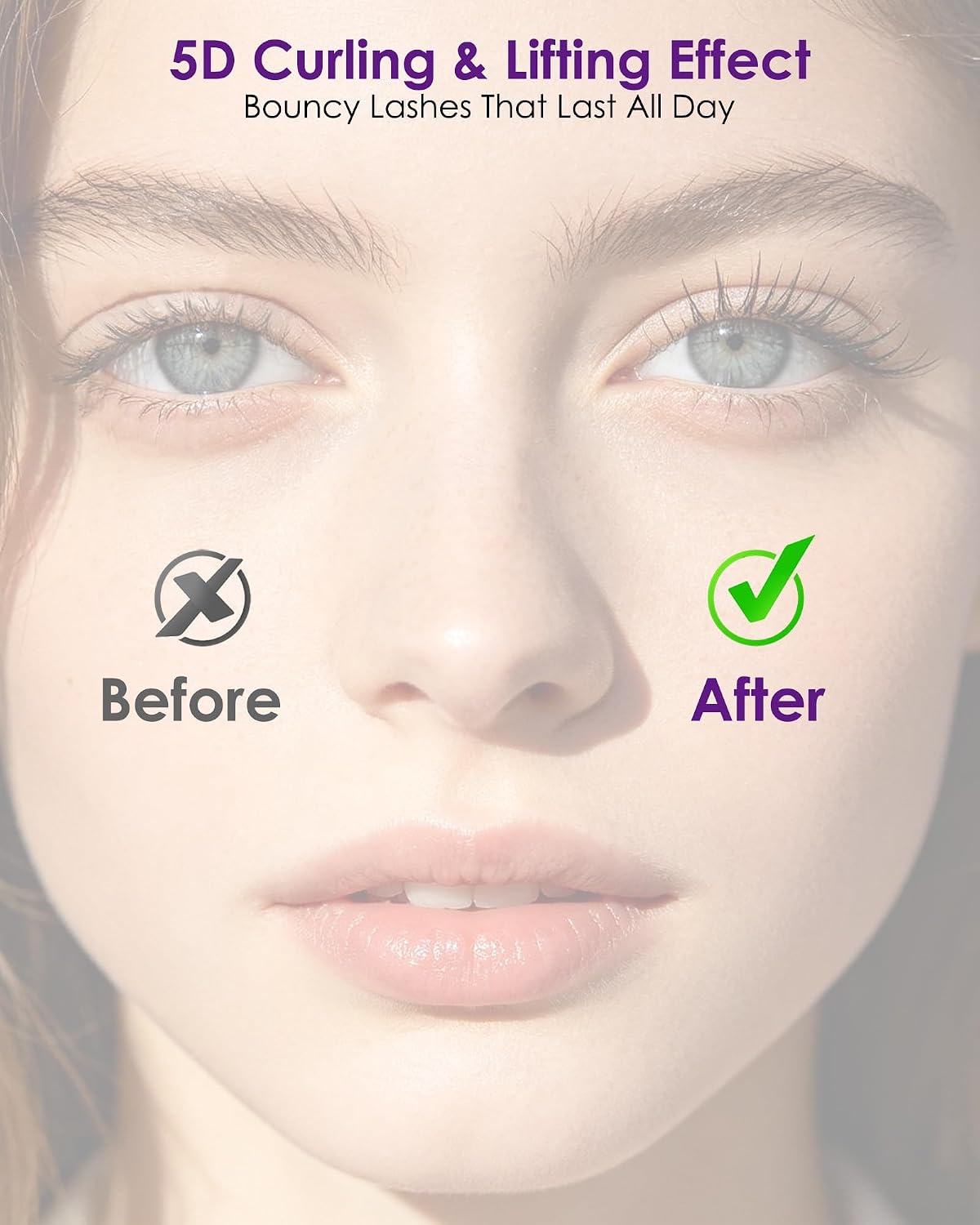 Iron Wand Mascara - 5D Curling Waterproof Formula for Volume & Length | Washable Metal Wand, Black
