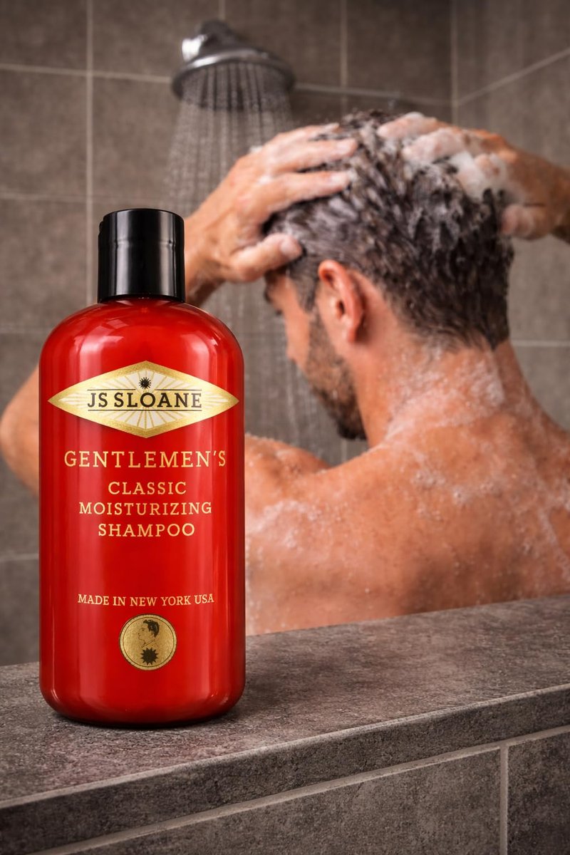 JS Sloane Moisturizing Shampoo for Men – Hydrating Formula for Dry Hair – Strengthening with Vegetable Protein – Premium Daily Grooming Shampoo (8 oz)