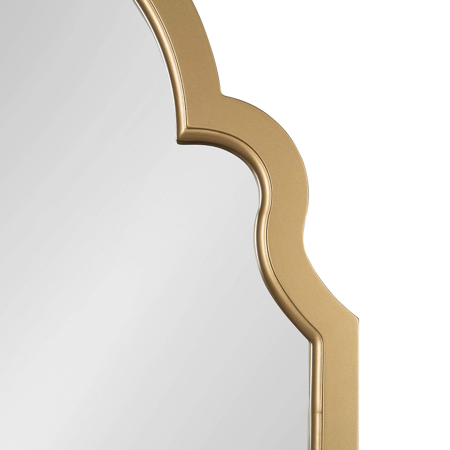 Kate and Laurel Hogan Modern Arched Wall Mirror, 24 x 36, Gold, Glam Moroccan Mirror for Wall