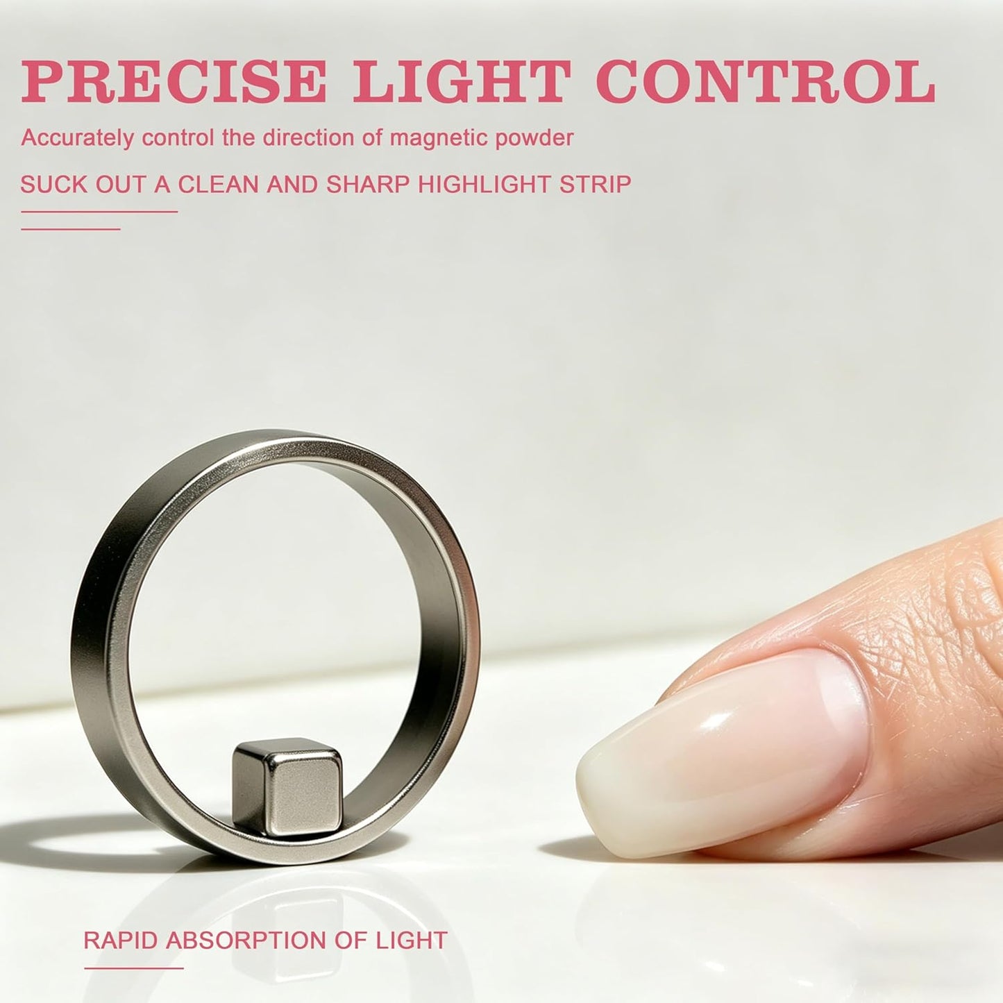 Cat Eye Nail Magnet Tool Set - Ring-Shaped & French Y Design | Portable for DIY Nail Art (2 Pieces)