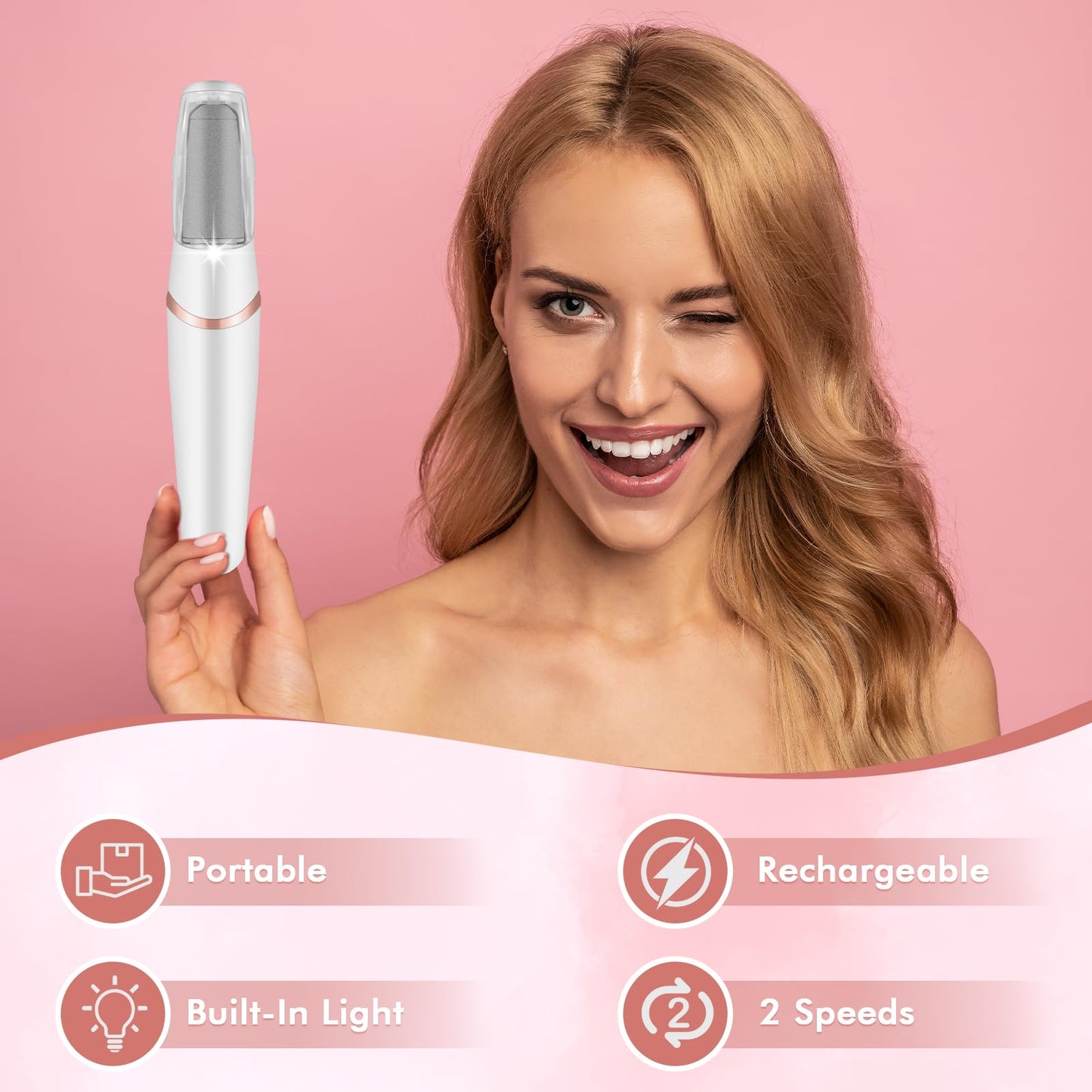 Electric Foot File and Callus Remover,Professional Pedicure Tools for Dry, Calluses, Dead, Cracked, Hard Skin,Equipped with 2 Grinding Heads and 1 Cleaning Brush
