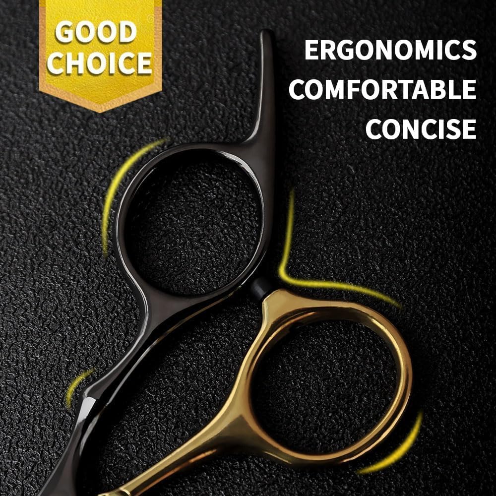 Professional Barber Shears - Stainless Steel Hair Cutting Scissors | Multifunctional Thinning Shears for Men & Women - Black