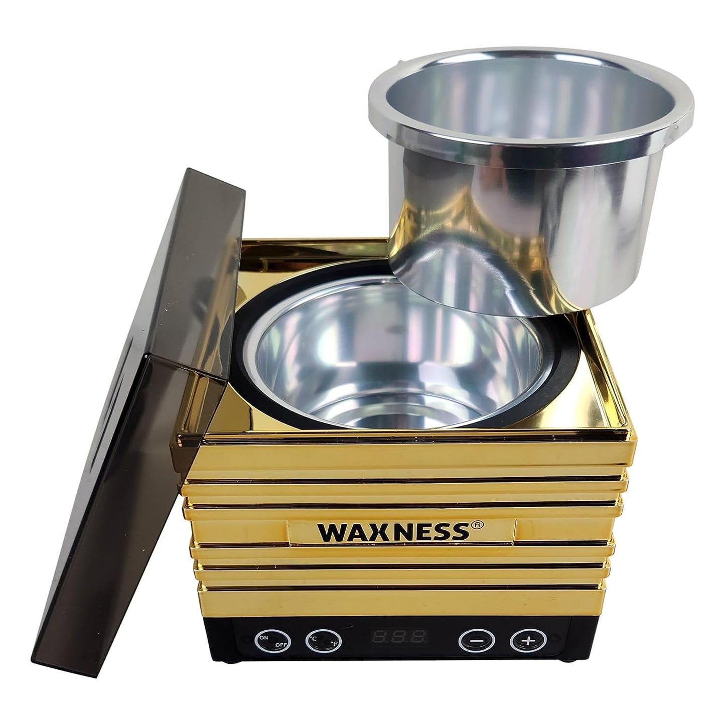 Waxness Premium Gold Stripless Wax Kit with W-CUBE Digital Heater, 1.65 lb (750 g) Hard Wax Beads – Rosin-Free Wax for Sensitive Skin – Professional Use – Made in Italy