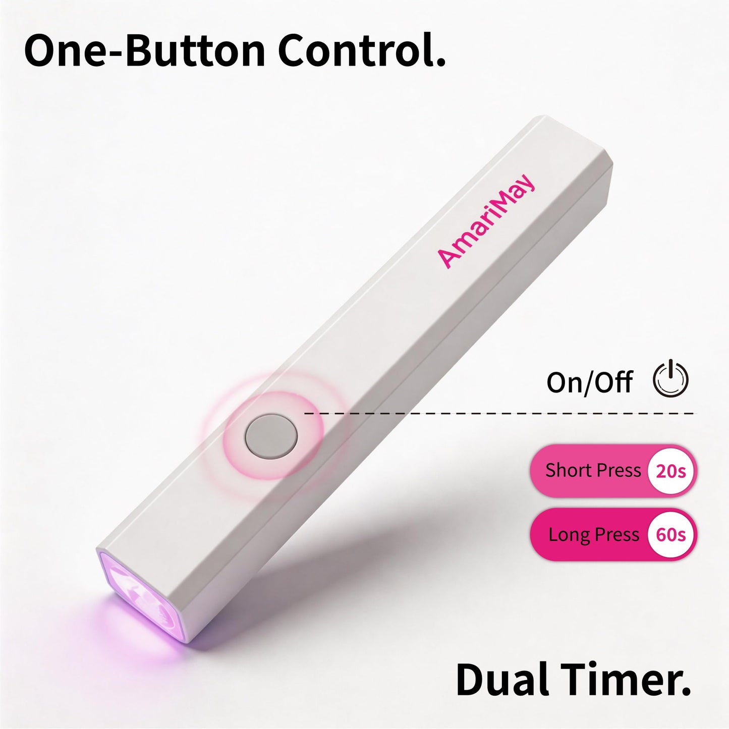 AmariMay Handheld Mini UV Nail Lamp, Timer 20/60s, Portable Cordless Nail Lamp for Gel Nails, Manicure Gel Polish Curing Light, Fast Curing with USB-C Rechargeable Design