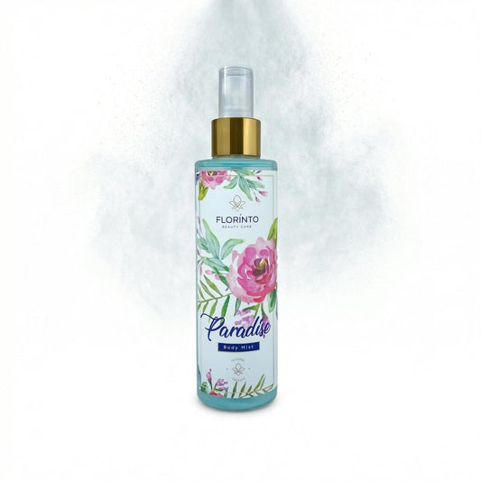 FLORÍNTO Body Mist – 24-Hour Freshness with Aloe Vera Gel – Hydrating, Aluminum-Free & Paraben-Free Spray for Sensitive Skin – Soothing, Non-Sticky & Gentle Formula – 200 ml (Paradise)