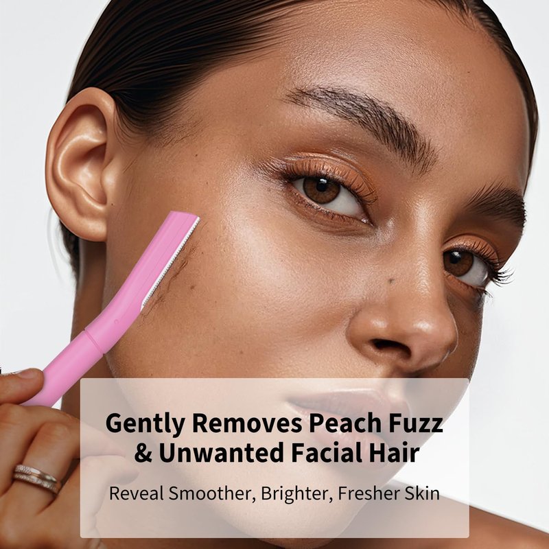 Dermaplane Razor, Face Razors for Women, Dermaplaning Tool with Microblades for Face, Gentle Facial Exfoliation, Peach Fuzz Removal and Eyebrow Shaping, Skin Care Tool for Smoother Skin, Lavender