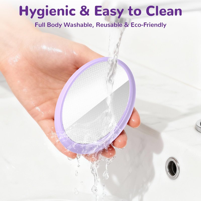 hoyesch Crystal Hair Eraser for Women and Men, Reusable Crystal Hair Remover Painless Exfoliation Epilators Hair Removal for Women, Magic Hair Eraser for Back Arms Legs (Violet)