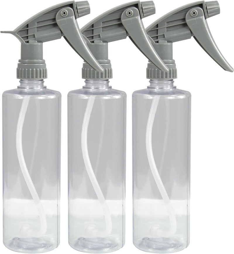 Heavy Duty Bottle Sprayer - Chemical Resistant Trigger for Car Detailing | Adjustable Mist to Stream, 16 Oz, 3 Pack