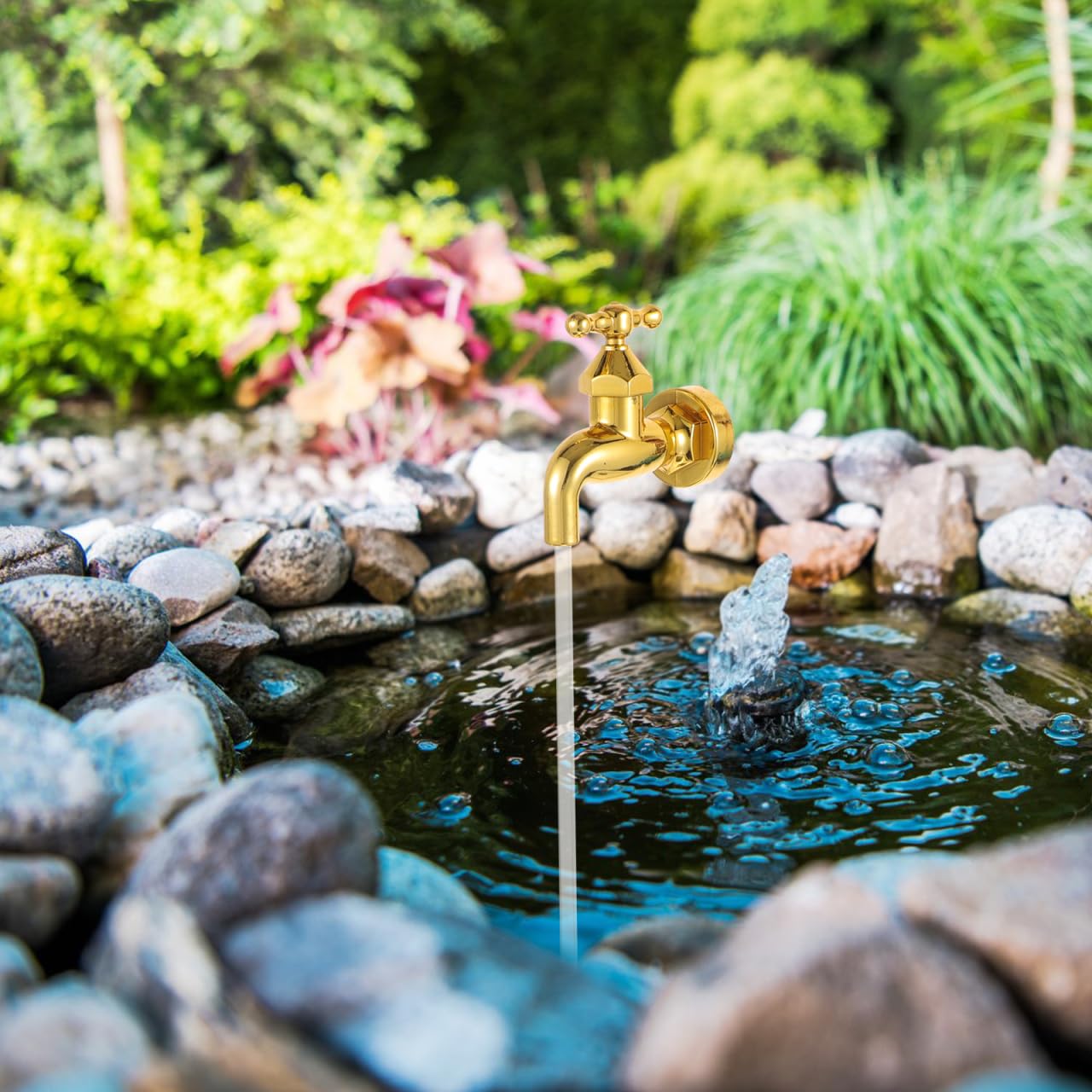 POPETPOP 1set Invisible Faucet Decorative Water Fountain for Garden Art Floating Spout Pump Outdoor Patio Decor Creative Home