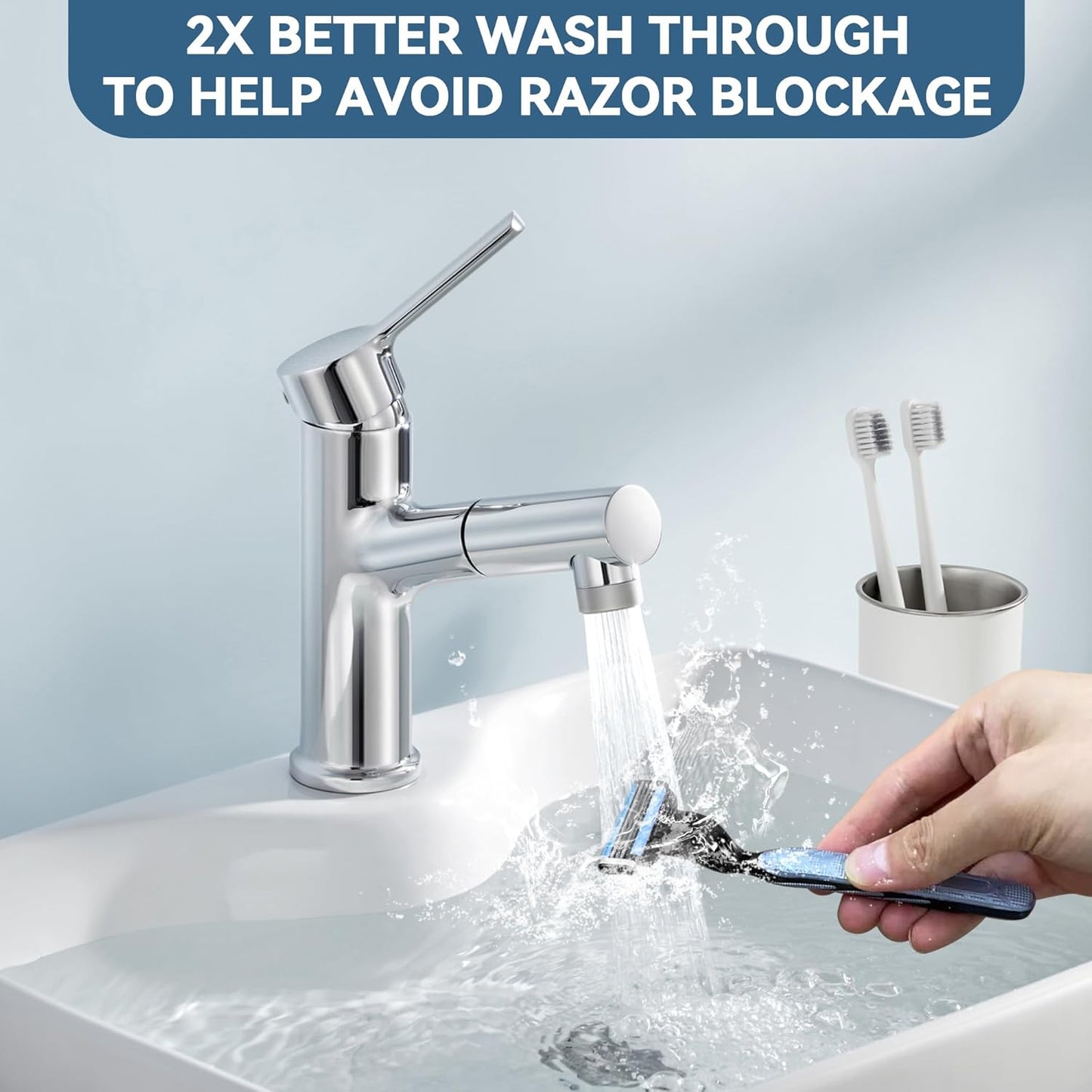 Razor Refills for Men - 24 Count 3-Blade Shaving Blades with Dual Lubrication | Compatible with Mach3 Handles
