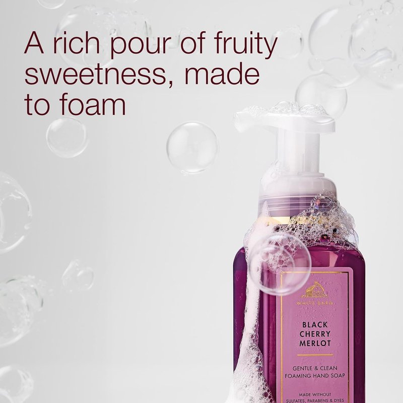 Black Cherry Merlot Foaming Hand Soap - Gentle Cleansing & Conditioning Formula | 3-Pack