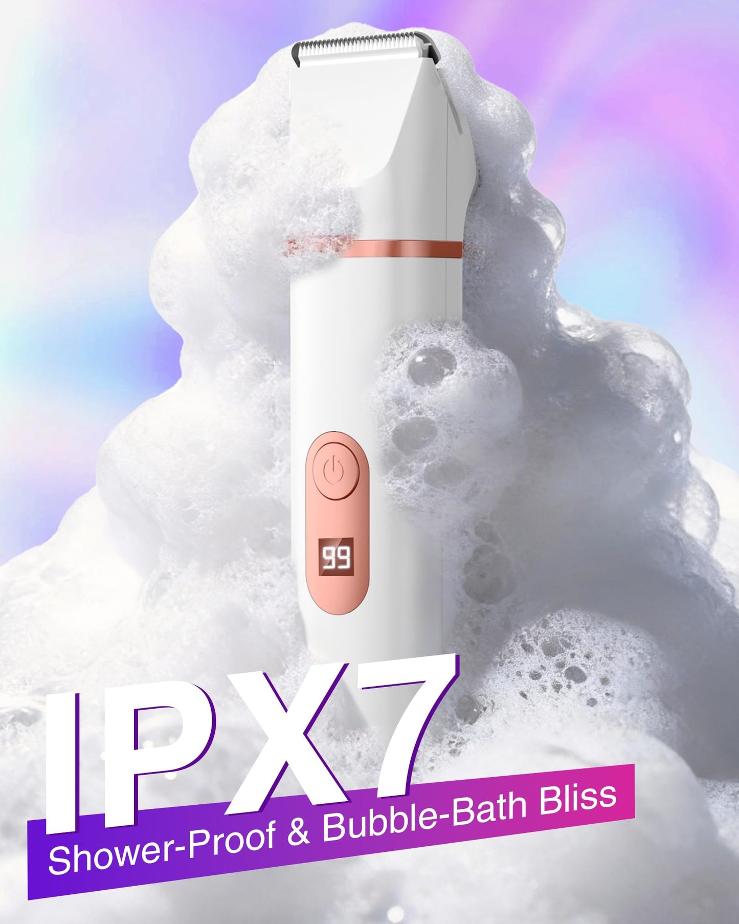 Bikini Trimmer for Women: 3-in-1 LED Display Painless Electric Razor & Shaver for Face, Body & Pubic Hair, IPX7 Waterproof Cordless Body Hair Trimmer, Easy Cleaning & USB Charge Dock, Gift-Ready