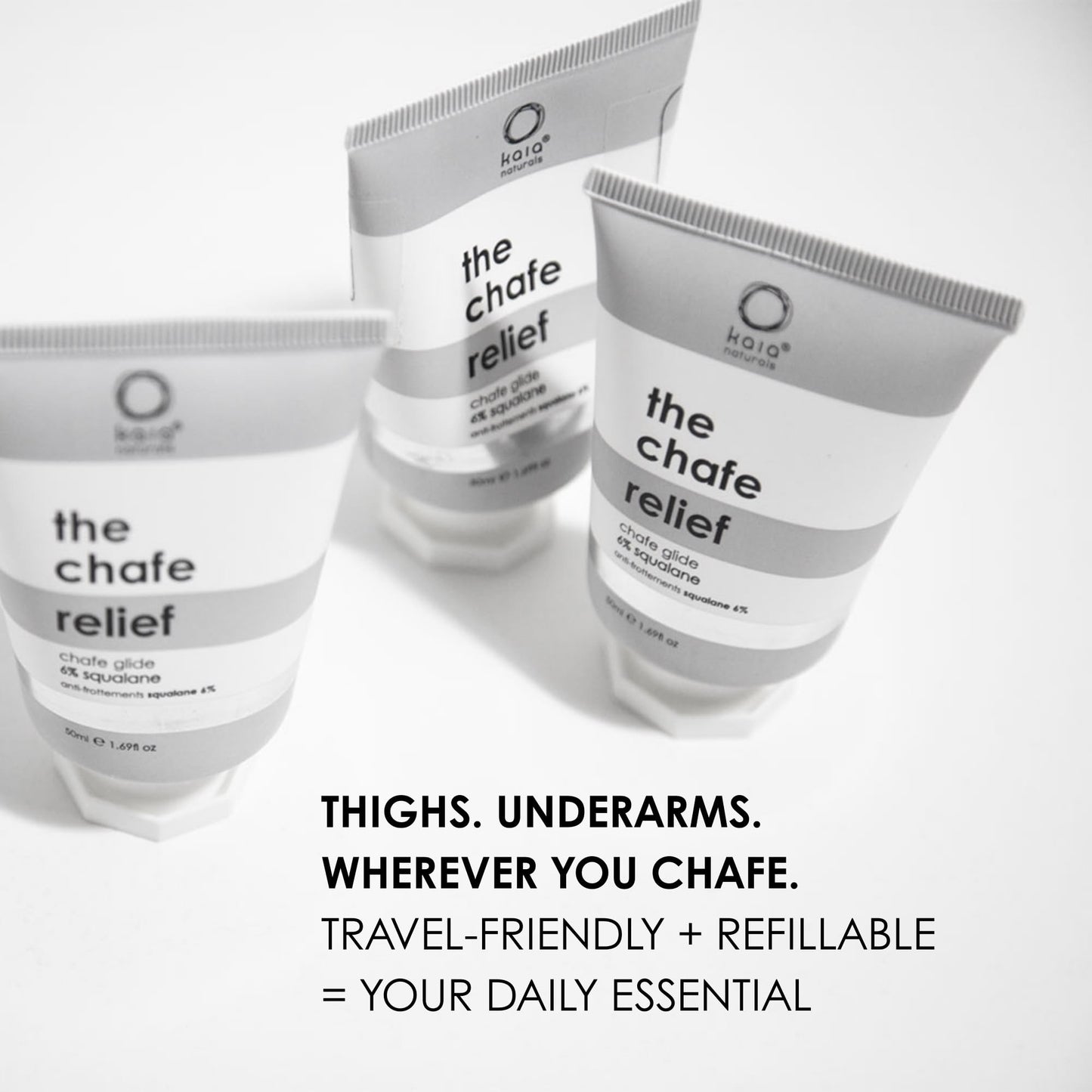 Kaia Naturals the takesumi bright® the chafe relief refill – Anti-Chafing Balm with 6% Squalane for Friction Protection and Skin Irritation Relief, Fragrance-Free, Waterless Formula 50ml/1.69 Fl oz