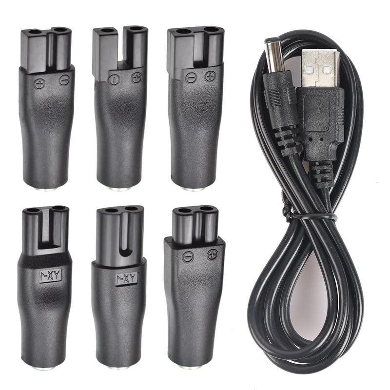 BaiWeiDun Universal Replacement 7PCS USB 5V Charger Cable, Compatible for Electric Hair Clippers, Beard Trimmers, Shavers, Beauty Instruments, Desk Lamps, Purifiers. (1)